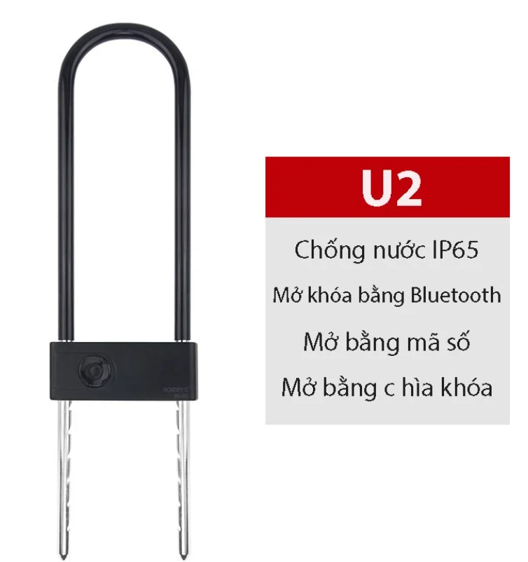 Khóa Chữ U Mở bằng Vân tay, Mật Khẩu, APP điện thoại, Thép chịu lực chống cắt cao cấp