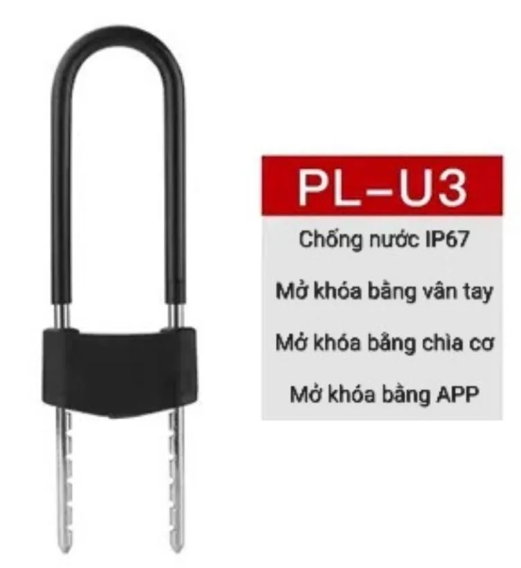 Khóa Chữ U Mở bằng Vân tay, Mật Khẩu, APP điện thoại, Thép chịu lực chống cắt cao cấp