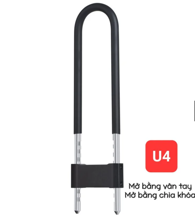 Khóa Chữ U Mở bằng Vân tay, Mật Khẩu, APP điện thoại, Thép chịu lực chống cắt cao cấp