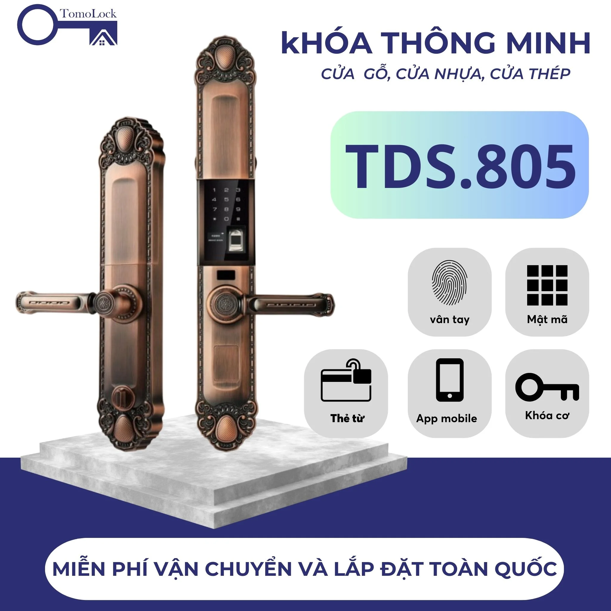 Khóa cửa nhôm kính tự động ToMo – TN.202