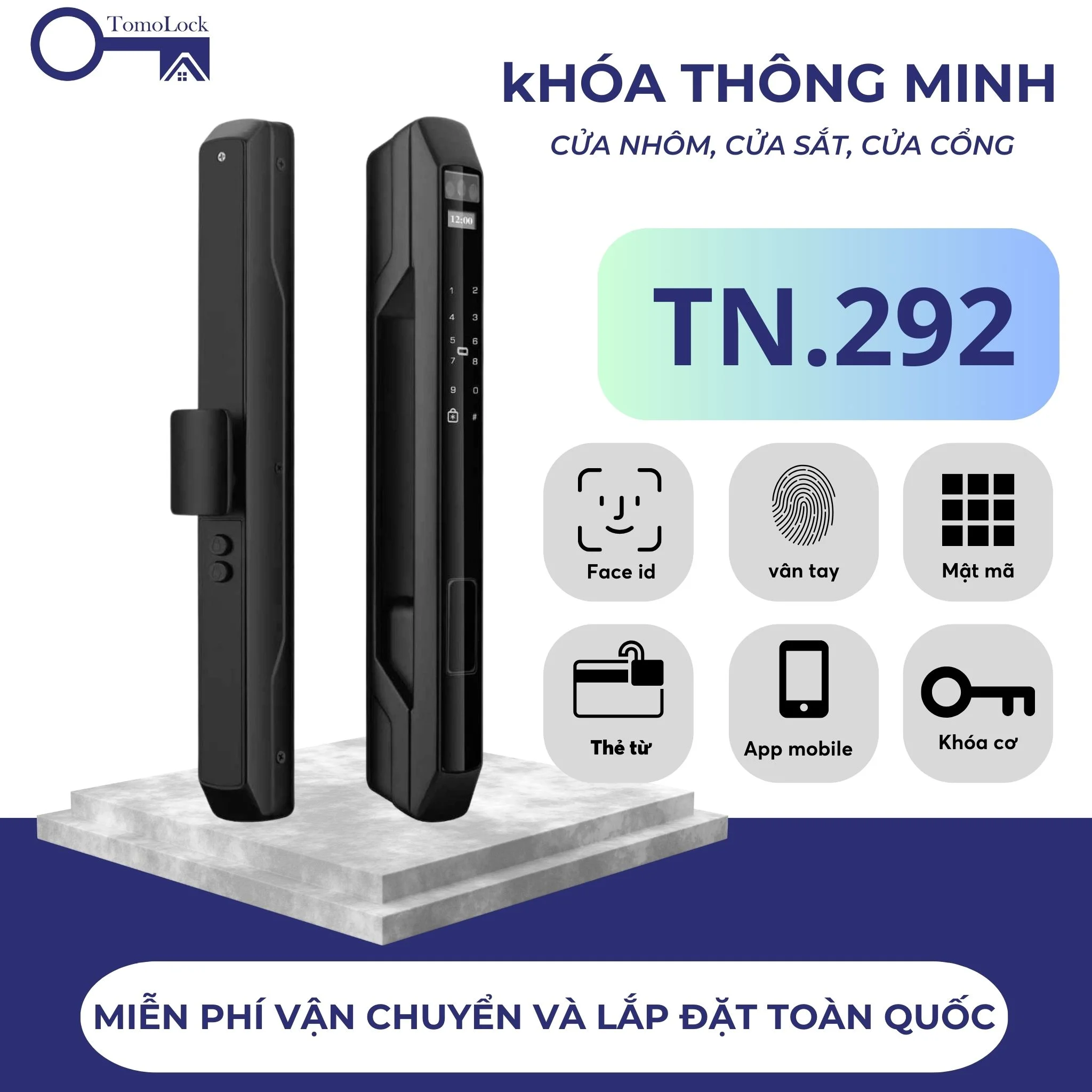 Khóa cửa nhôm kính tự động ToMo – TN.202